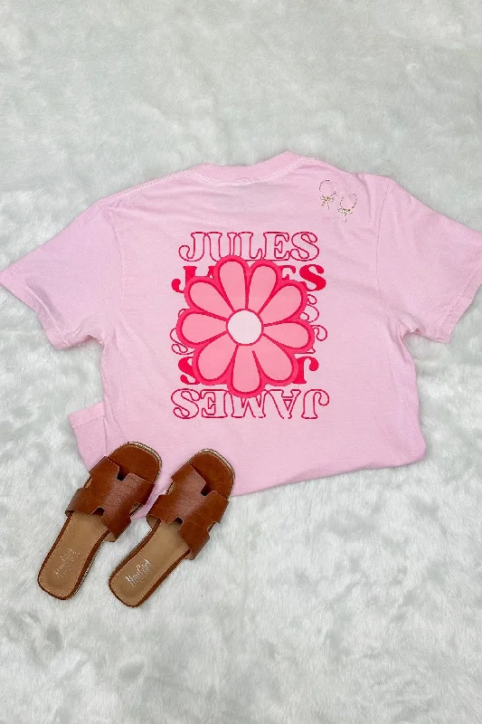 J&J Pink Flower Power Graphic TeeGym T-Shirts